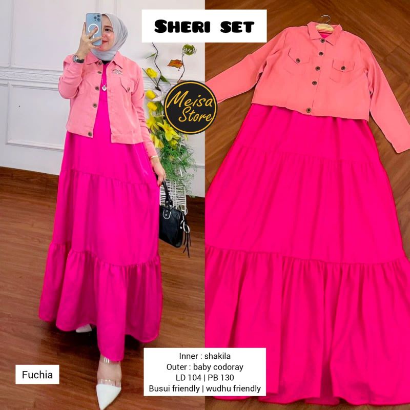 SHERI SET / SETELAN DRESS MIDI + OUTER