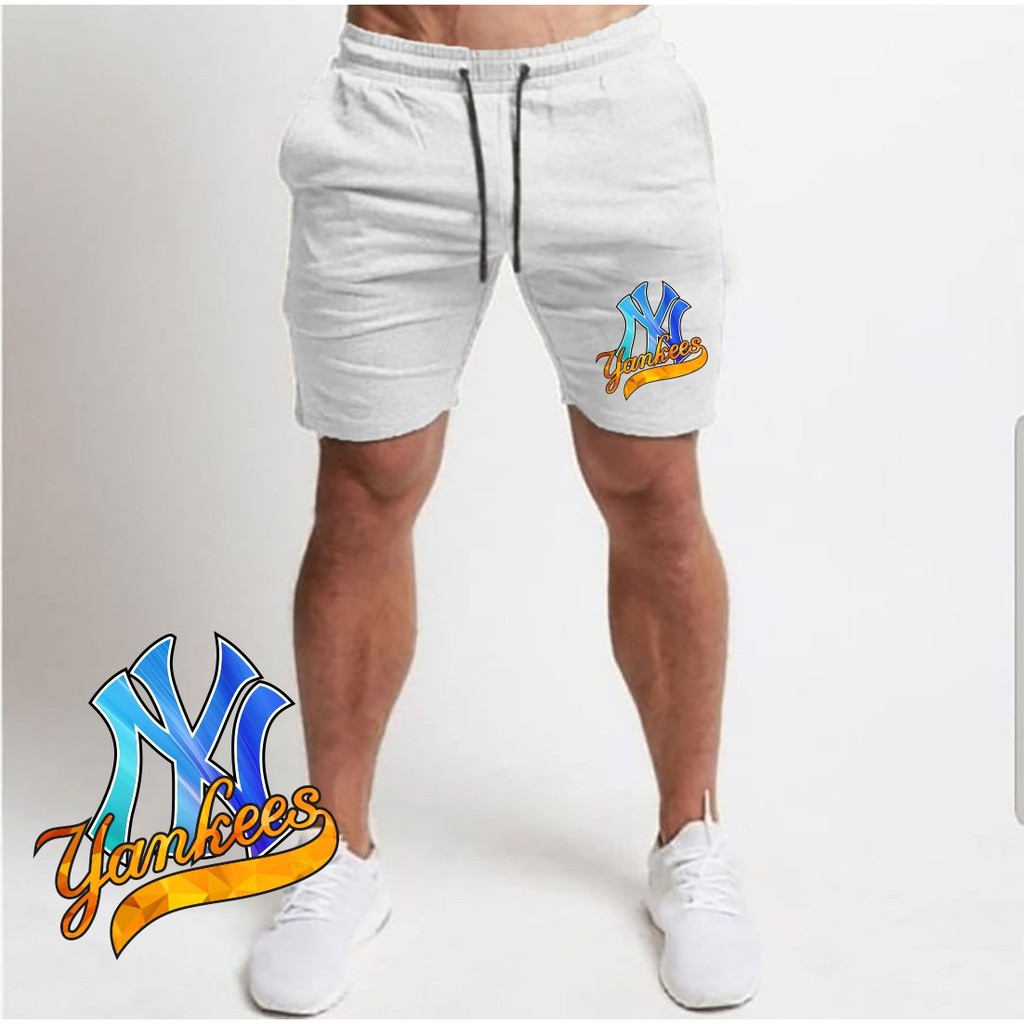 Zero fashion,celana pendek pria NY YANKEES,logo digital printing,Bahan babyterry premium halus,COD