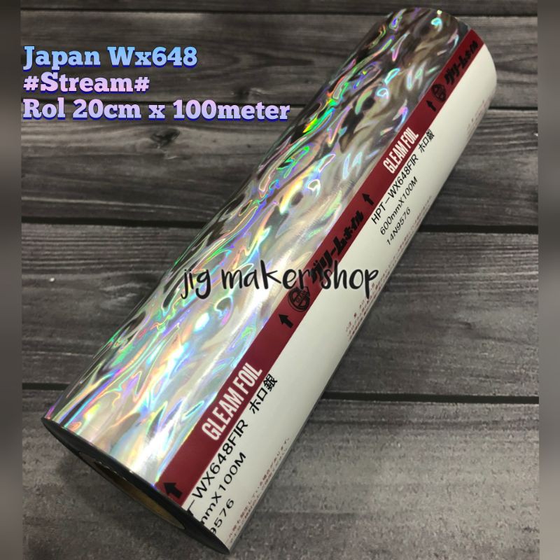 hologram hot stamping foil metal jig lure, GLEAM/ JAPAN ORIGINAL, Rol 20cm x 100meter- Wx648 stream