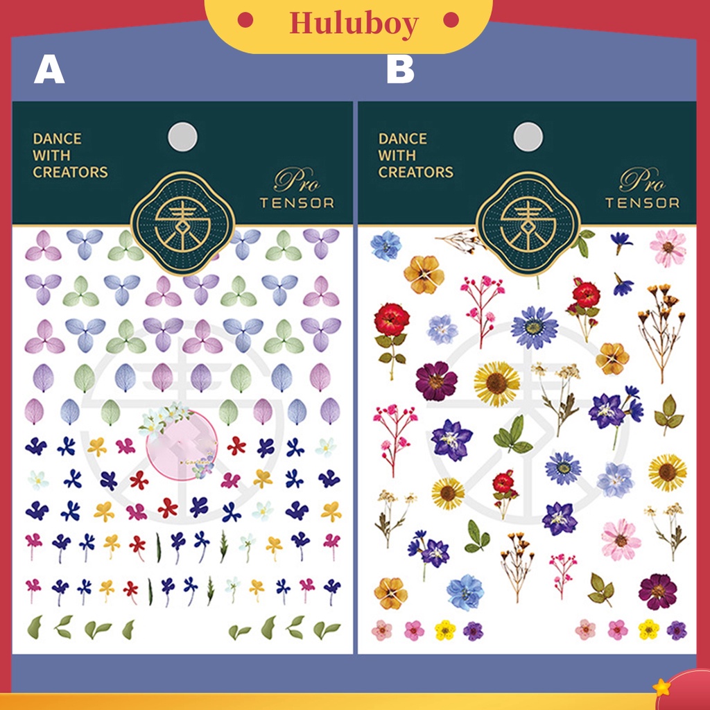 Huluboy Huluboy♡ Stiker Kuku 3D Motif Bunga Warna-Warni Untuk Manicure