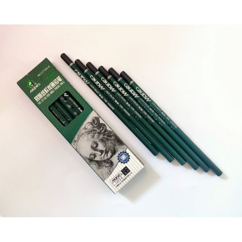 

MARIES PAPER HANDLE CHARCOAL PENCIL C7350-8 (EXTRA SOFT) PENSIL ARANG HALUS SKETSA SHADING