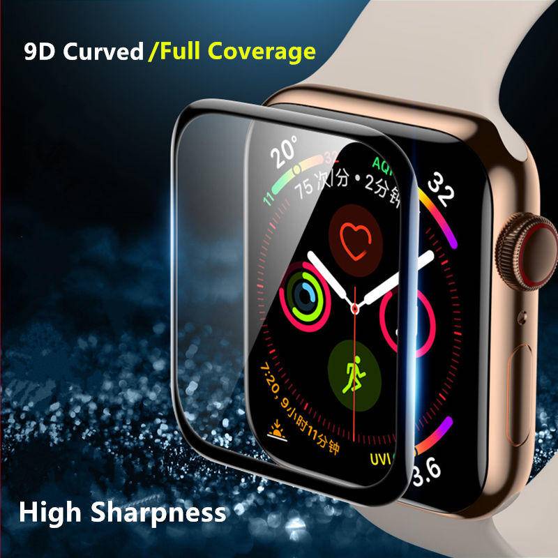 2pcs soft glass for apple watch 7 45mm 41mm iwatch series 6 5 4 3 se 44mm 40mm 42mm 38mm 9d hd full 