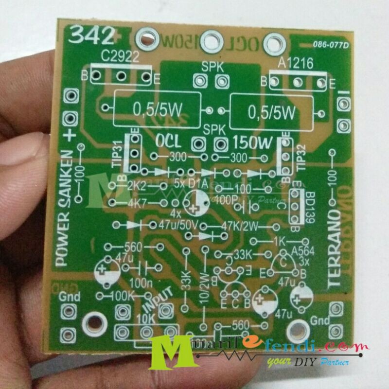 pcb power amplifier OCL MONO 150w