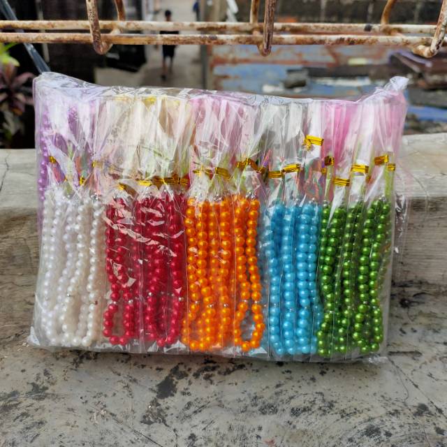 Souvenir usi 100Tasbih Mutiara Kecil Plastik Mini 33 Butir Sovenir Pernikahan Murah Meriah