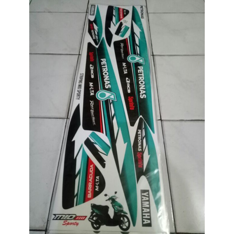 striping sticker variasi  yamaha mio sporty petronas hijau tozka