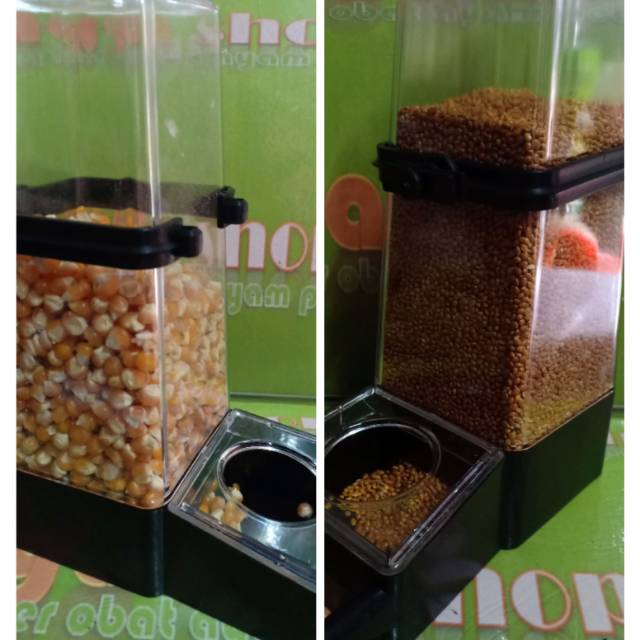 1bh dispenser cc burung ayam tempat botol bisa untuk makan minum lovebird ayam anti berantakan