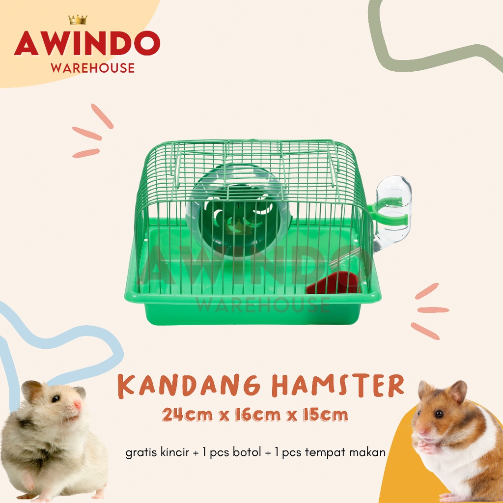 KANDANG HAMSTER 117 - Rumah Kandang Hamster Tikus Burung Sugar Glider Landak Mini Sweet Original