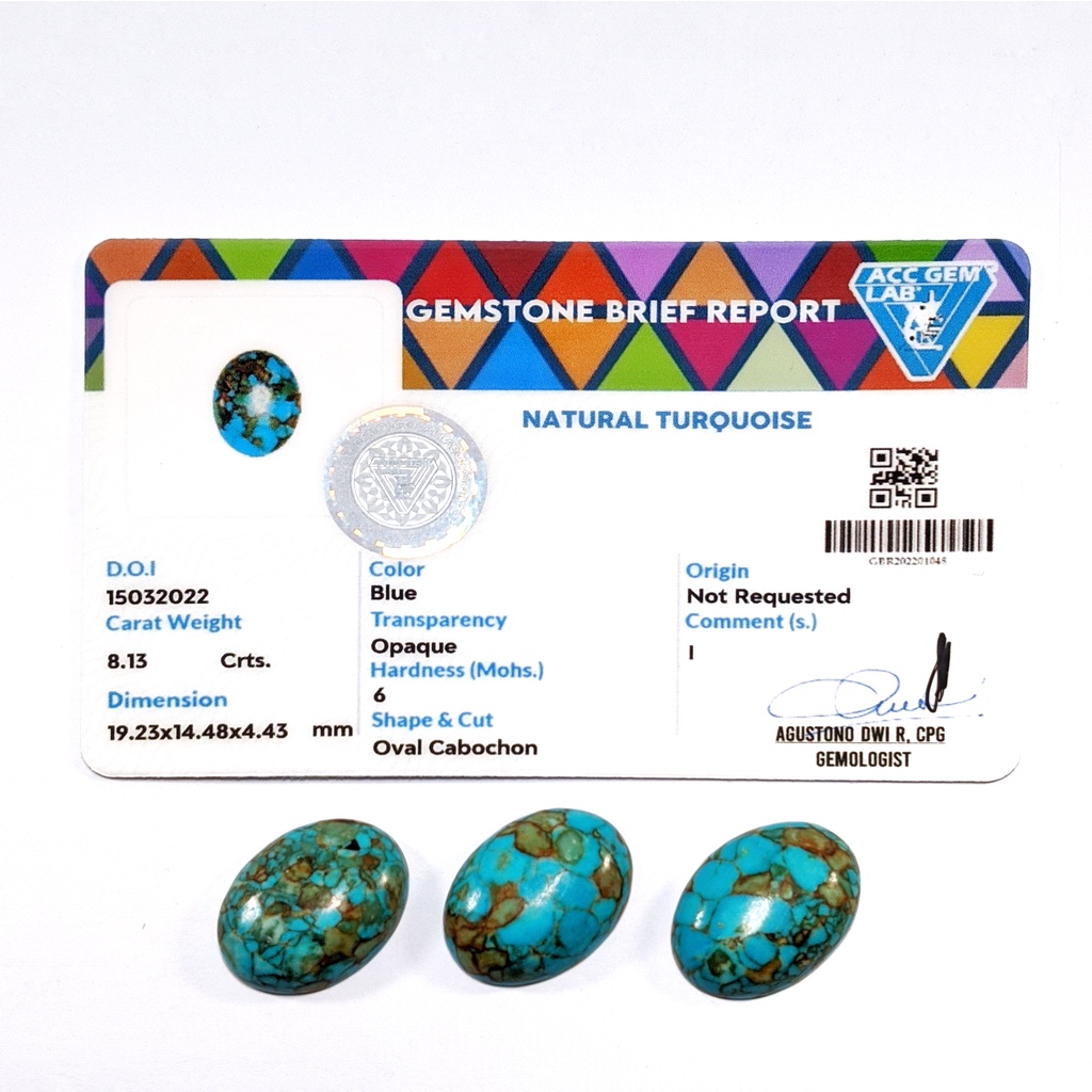 Natural Blue Turquoise Oval Cabochon