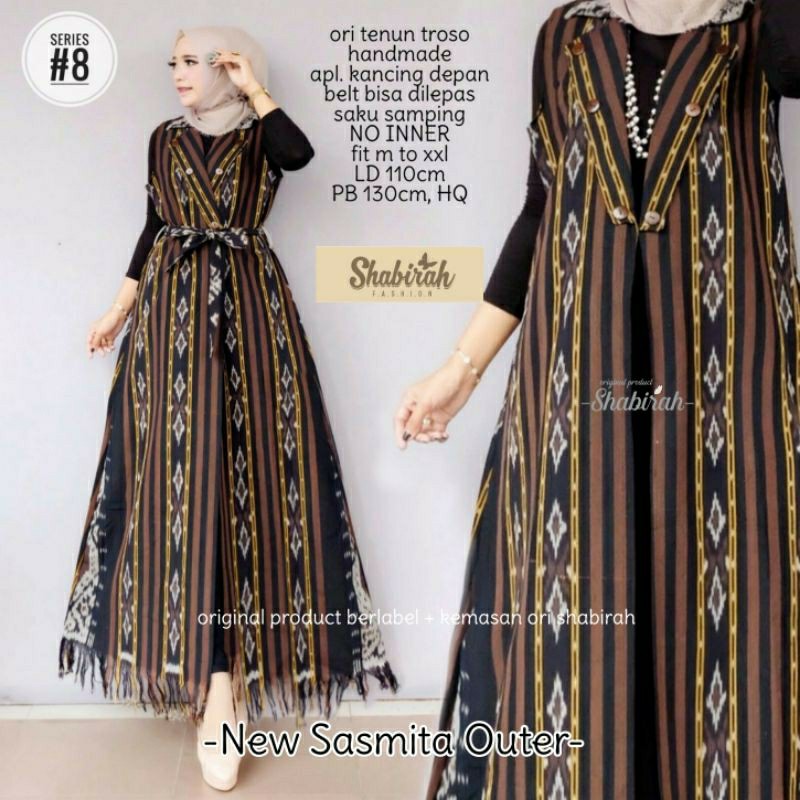 Termurah - Sasmita Long Outer / Tenun Troso Jepara Handmade/blazer Batik Solo/cardi Tenun Ori