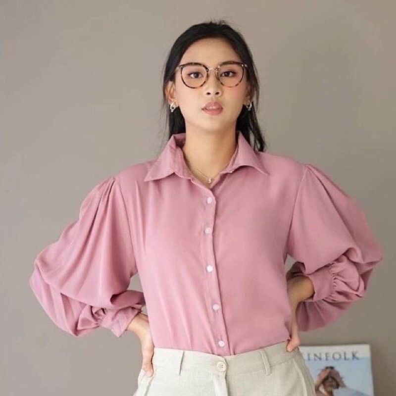 AUDREY BLOUSE / BLOUSE LENGAN BALON / ATASAN WANITA LENGAN BALON / KEMEJA PUFFY / ALDA BLOUSE