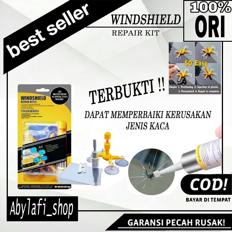 [KUNING] Windshield Repair Kit Glass LEM KACA MOBIL LAYAR LCD HP AQUARIUM RETAK DAN PECAH