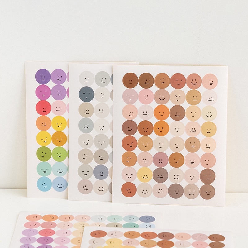 

1Lembar INS Smiley Face Stiker Scrapbooking Planner Label Stiker Alat Tulis Sekolah