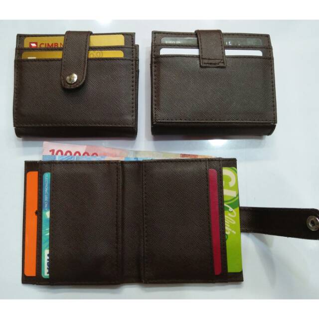 Dompet kartu kancing semua sisi