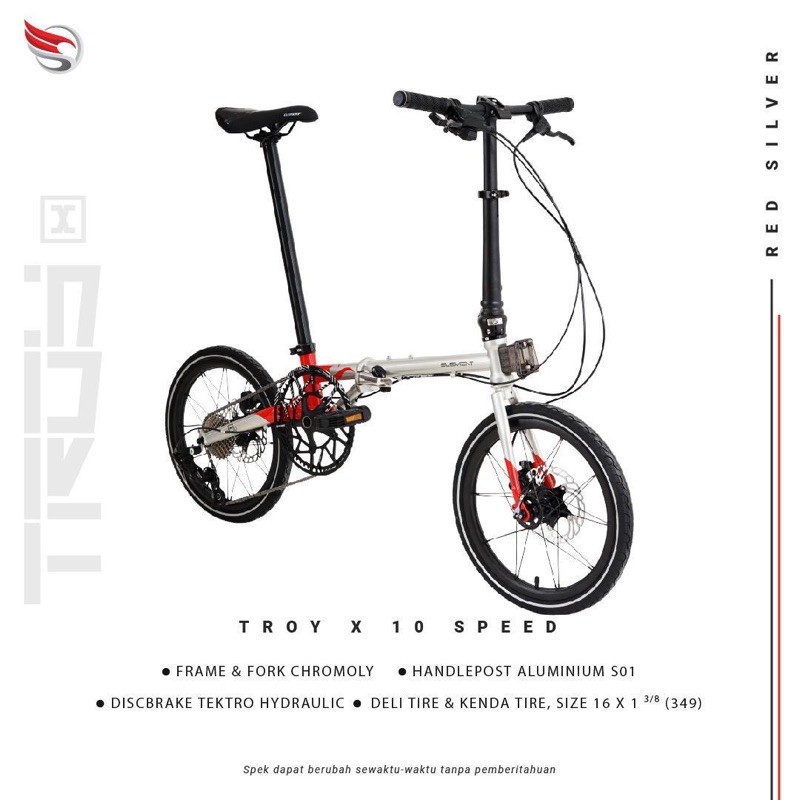 Sepeda lipat Folding bike Element TROY X 10speed NEW