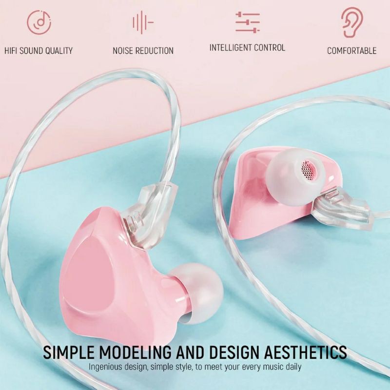 Fonge T03 with Microphone Sports Earphone Headset Noise Reduction Hifi Music Macaron Color