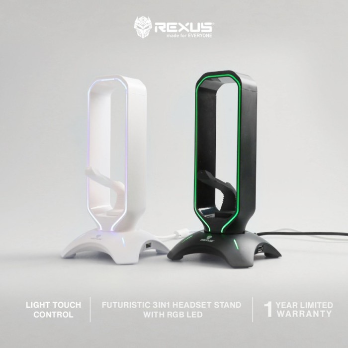 Rexus Bungee J3 RGB Headset Stand with USB Hub ori