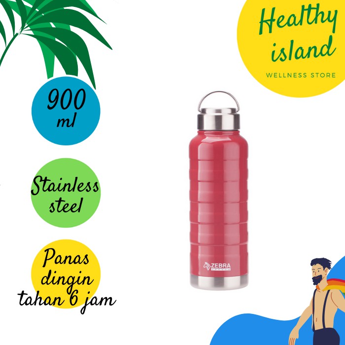 Termos Pink Stainless Steel Panas Dingin Zebra Vacuum Flask Extreme