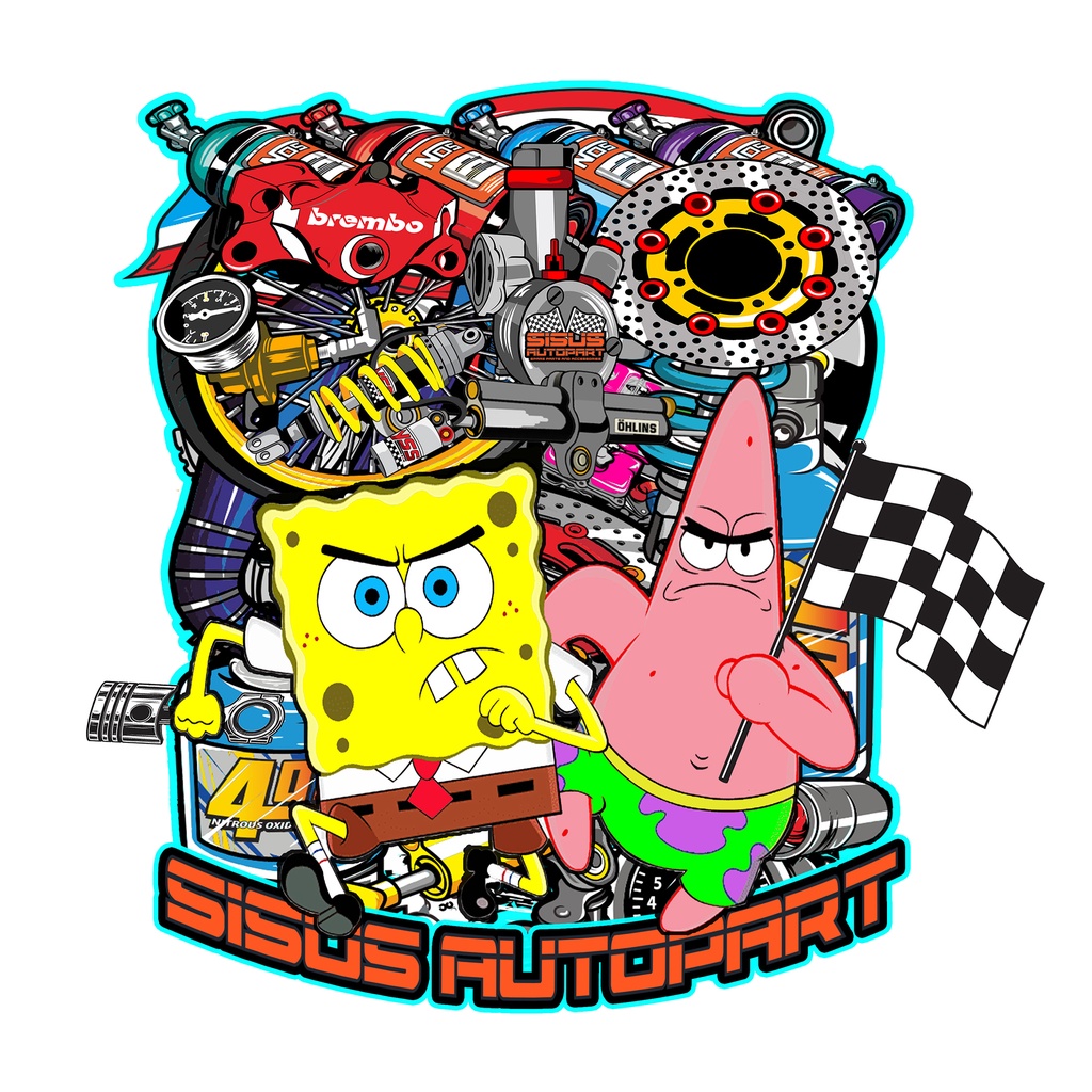 SISUS AUTOPART TSHIRT SPONGEBOB DAN PATRICK LIMITED EDITION