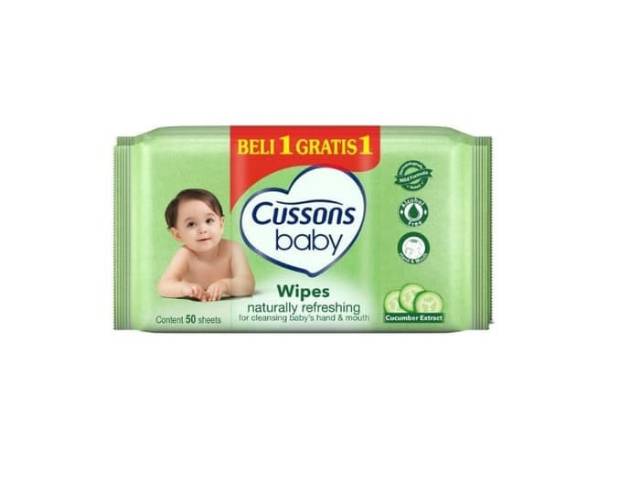 TISU Basah Cussons Baby Wipes  1 bonus 1 @50's