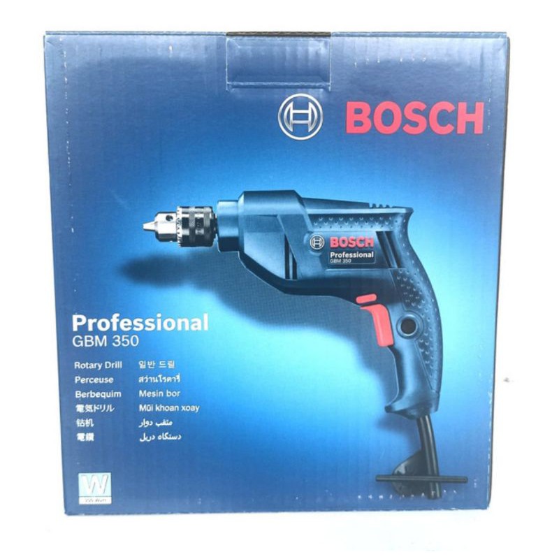 Mesin Bor Listrik Bosch GBM 350 RE Besi/Kayu 10mm Garansi Resmi