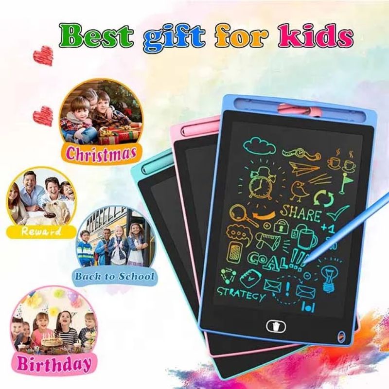 Papan Tulis Lcd Anak Gambar Writing Drawing Tablet Pad Mainan Edukasi Anak