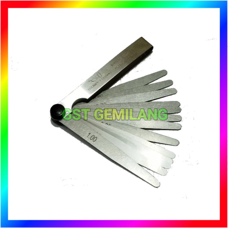 Feeler gauge Ukuran klep 0.05mm - 1.00mm 13Blades