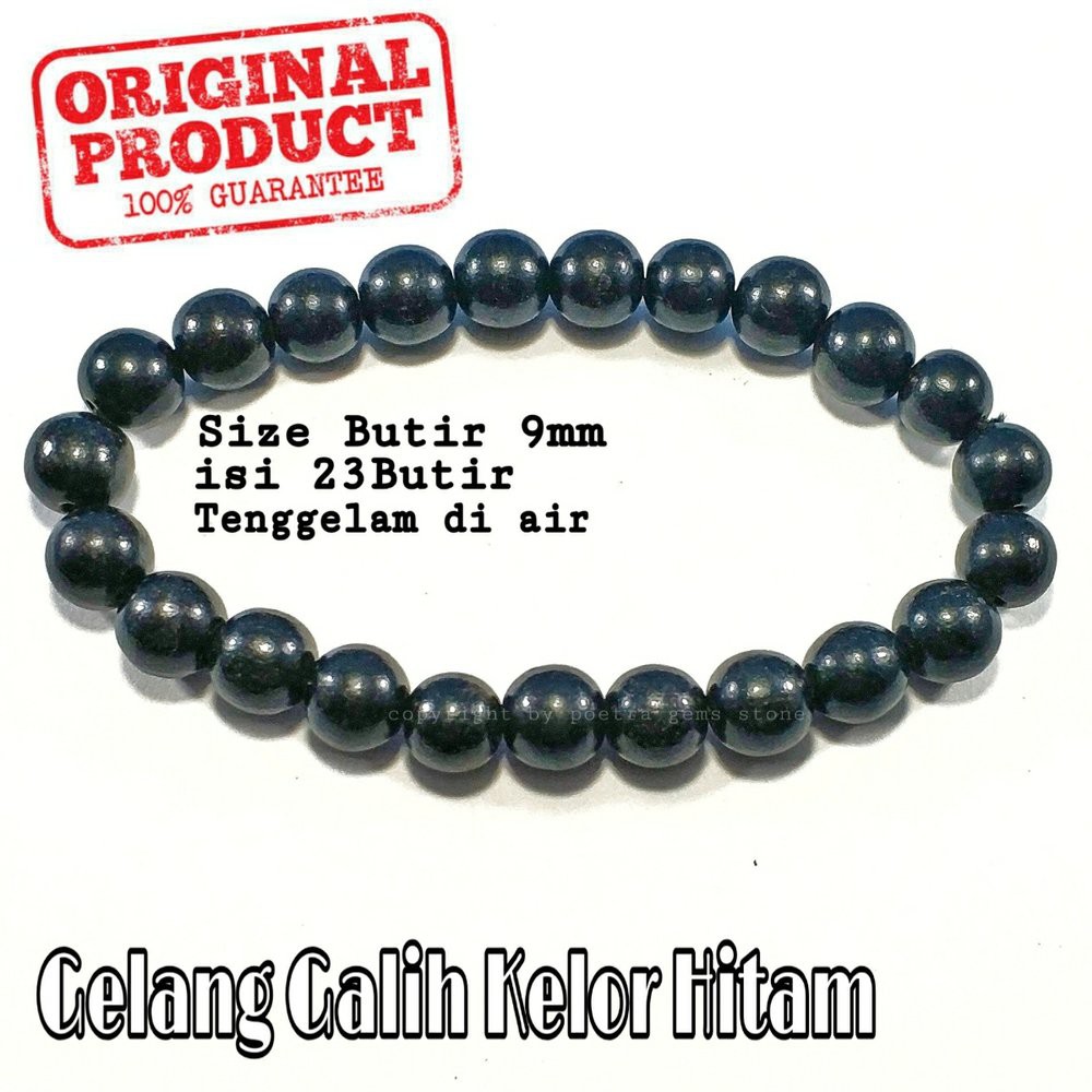 GELANG KAYU GALIH KELOR HITAM BULAT ORIGINAL KWALITAS SUPER TENGGELAM DI AIR