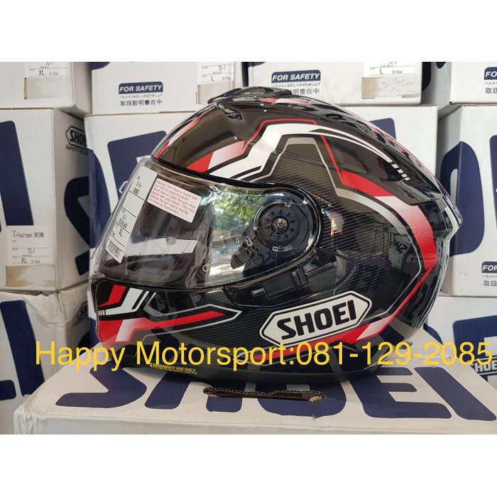 NEW HELM SHOEI GTAIR BOUNCE DUAL VISOR, PINLOCK,RED WHITE CARBON L XL