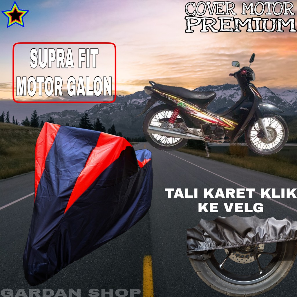 Sarung Motor SUPRA FIT MOTOR GALON Hitam MERAH Body Cover Penutup Pelindung Motor Supra Fit PREMIUM