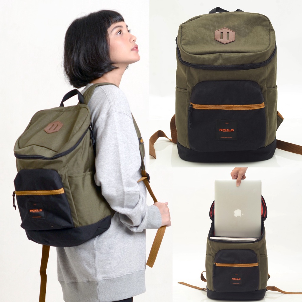 RCKLS. Tas Backpack Bright Black/Tas Punggung/Ransel