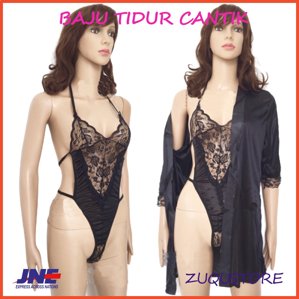 Terusan Baju  Tidur  Wanita Satin  Jumbo Big  Size  Sleep I3Z6 