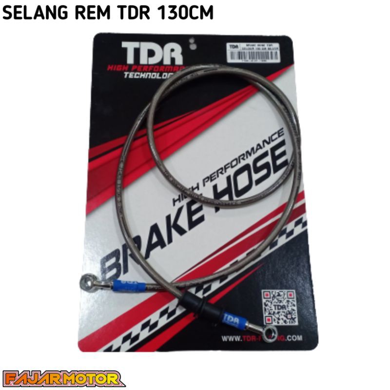 TDR KABEL SELANG REM 120 CM 130CM SILVER BLACK CARBON 80 INCHI SILVER