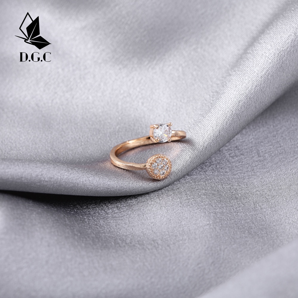 ♥✅COD✨Modle Cincin Titanium Terbaru Elegan Berlian Lapis Emas Fashion Aksesoris Wanita D680