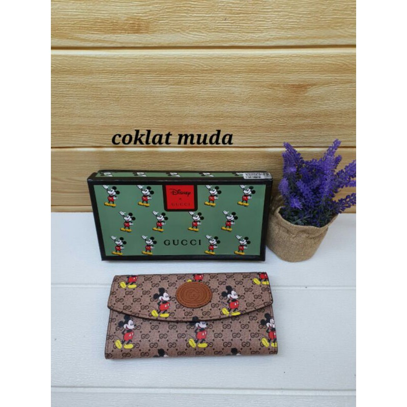 dompet GG mickey / dompet panjang mickey uk 19 x 10 / dompet lipat Guc-ci mickey