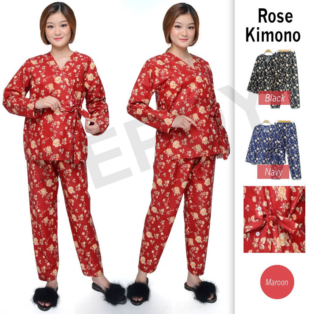 BAJU TIDUR ANAK DEWASA COWOK CEWEK KKIK / Piyama BAju Tidur Kimono Kancing PP Dewasa LD 106 , Fit To