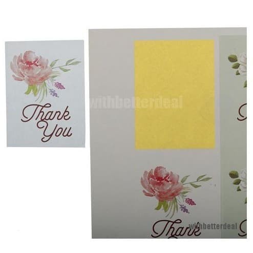 Paper Tags Sticker &quot;THANK YOU&quot; - 4 Color Flower (1sheet/10pcs)