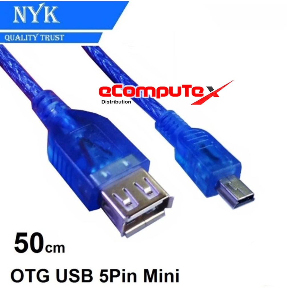 CABLE OTG USB F TO 5 PIN MINI NYK 60CM / KABEL OTG USB TO 5 PIN 60 CM