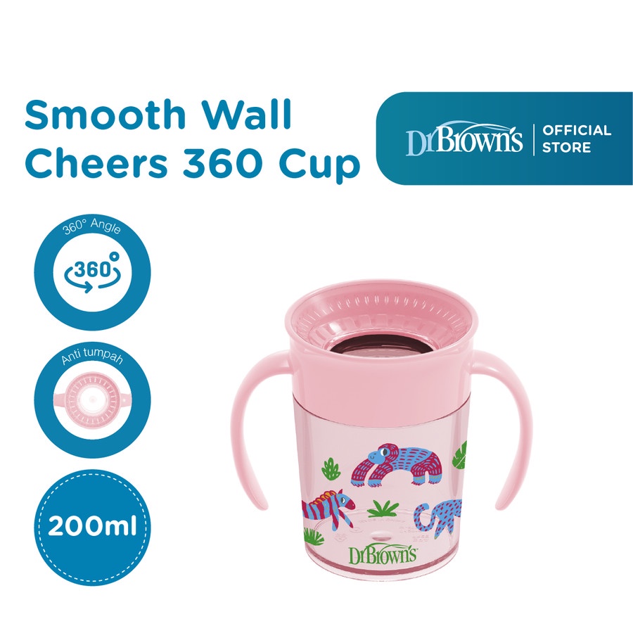 Dr Brown's Cheers 360 Spoutless Transition Cup With Handle Gelas Bayi