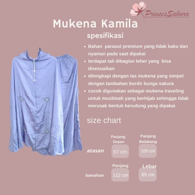 Telekung Mukena Sakura Parasut Poco