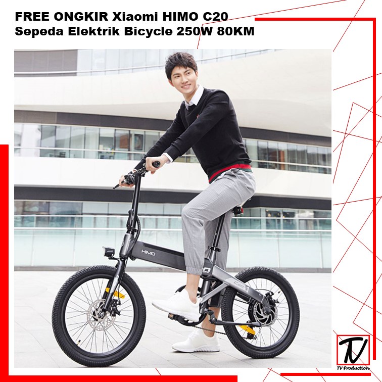 FREE ONGKIR Xiaomi HIMO C20 Sepeda Elektrik Smart Moped Bicycle 250W 80KM