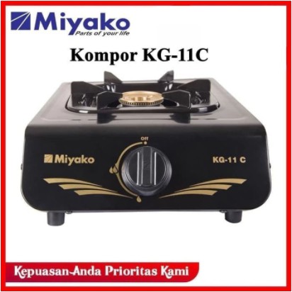 Miyako Kompor Gas 1 Tungku KG 11C Warna Hitam Elegan KG-11C