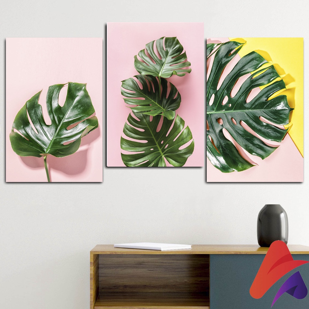 HIASAN DINDING DAUN MONSTERA 20X30 CM  KAMAR DEKORASI RUMAH WALL DECOR PAJANGAN DINDING KAYU ABTRACK DEKORASI DINDING