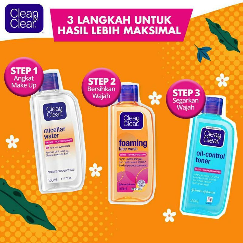 FOAMING FACE WASH CLEAN AND CLEAR 100ML-CLEAN&amp;CLEAR CUCI MUKA