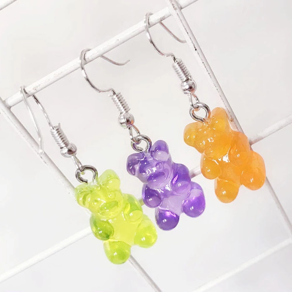 Korean INS Ladies Elegant Hanging  s Earrings / Cute Bear Earrings / Long Dangle  Ear Jewelry Accessories