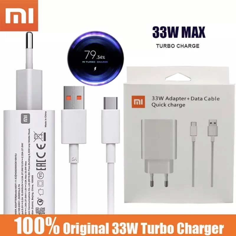 CASAN - TRAVEL CHARGER XIAOMI MDY-11-E 33W TURBO SUPER FAST CHARGING USB KE TIPE-C