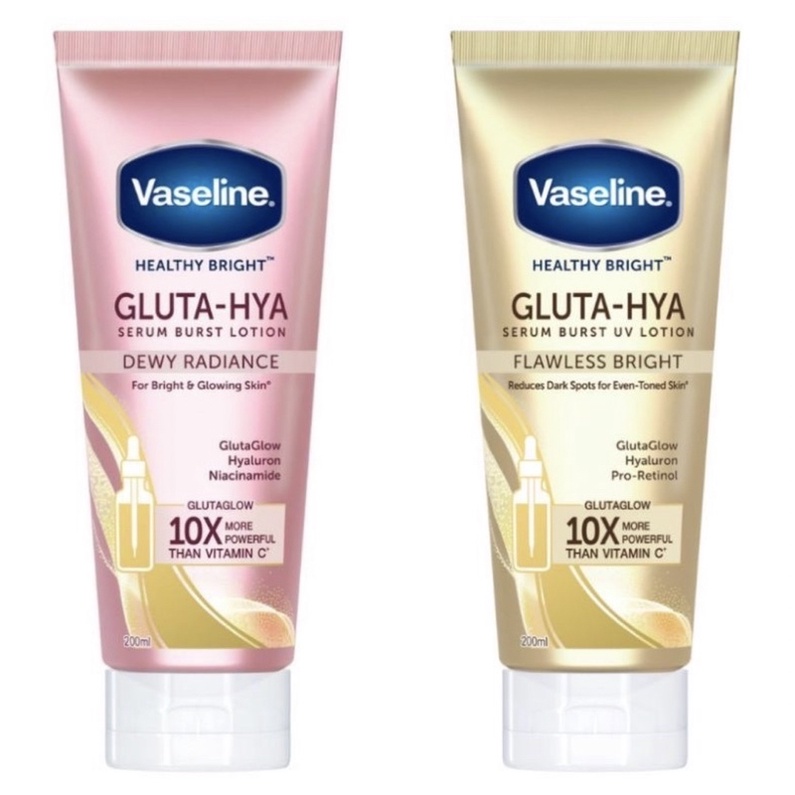 Vaseline Healthy Bright​ Gluta-Hya Serum Burst Lotion 200 ml ORIGINAL/ VASELINE GLUTA HYA SACHET ORI