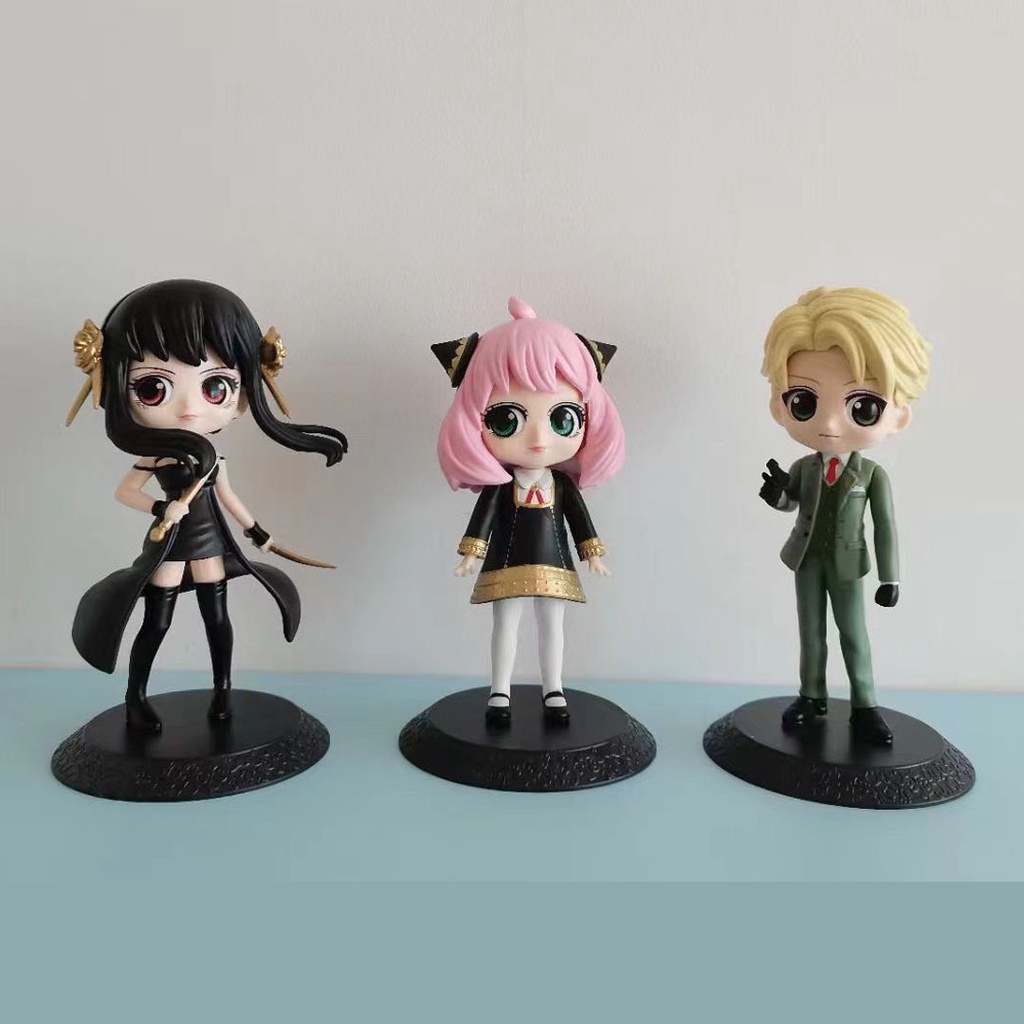 3pcs / set Mainan Action Figure Anime SPYx FAMILY Anya Forger Yor Forger Figuine Bahan PVC Ukuran 15CM Untuk Hadiah