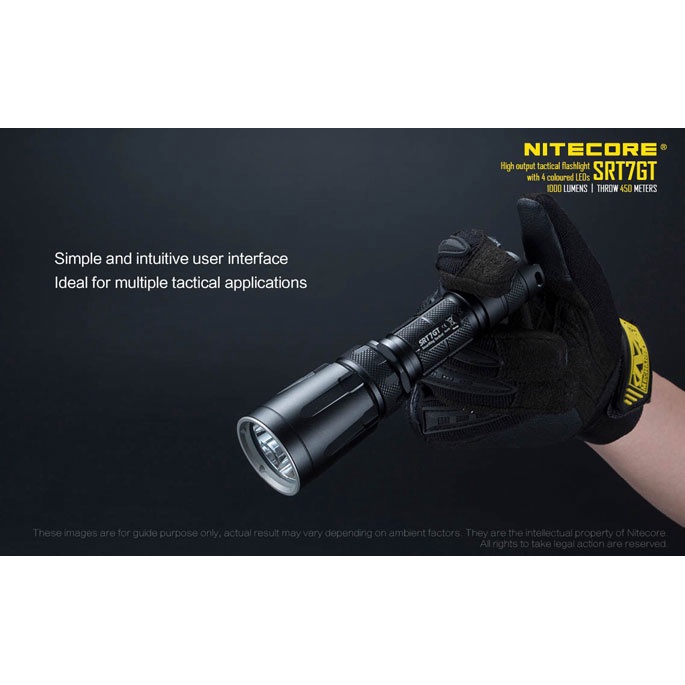 NITECORE SRT7GT Senter LED CREE XP-L HI V3 1000 Lumens - Black