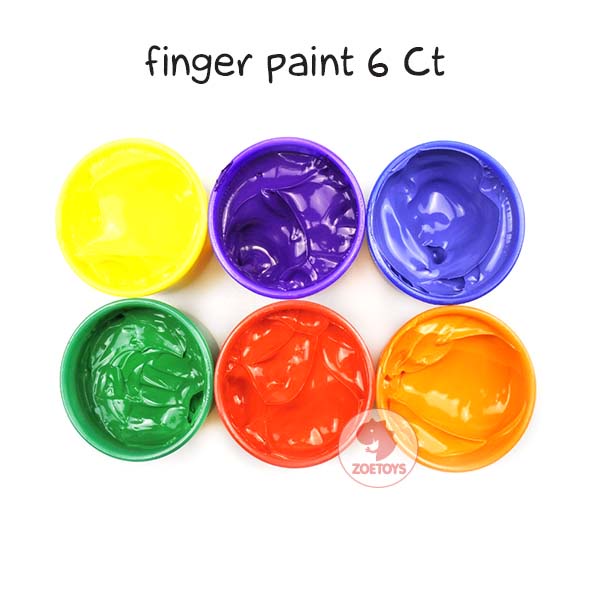 Zoetoys Finger Paint 6 Ct Warna Colors | Perlengkapan Mewarnai Melukis Painting dengan Jari Stamp | Cat Lukis Tangan Non-Toxic | Mudah dihapus | Mainan Edukasi Anak