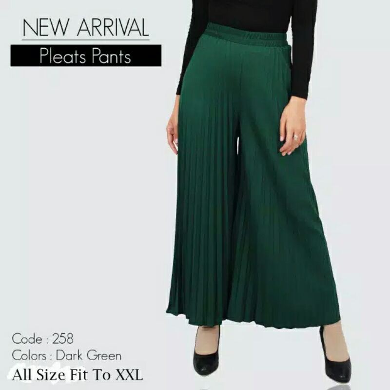 KULOT PLISKET MURAH CELANA/ROK PLISKET JUMBO 258XXL LONG PLEATS PANT PAKAIAN BAWAHAN WANITA DEWASA